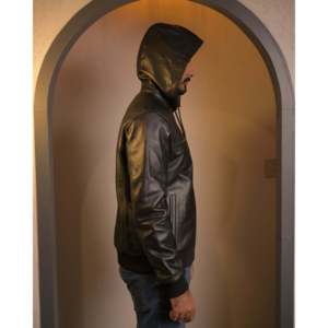Veste à capuche amovible deux-en-un SF002H noire imperméable réversible longue avec broderie ODM printemps pièce unique enduite - Product Image 3