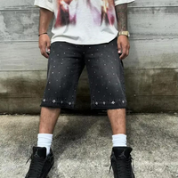 Nouveaux shorts en jean écologiques de style américain pour hommes, résistants, tendance, décontractés, coupe ample, 100 % coton