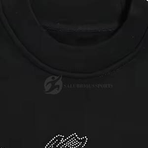 เสื้อสเวตเชิ้ตผู้ชายผ้าฝ้ายฟลีซสำหรับฤดูหนาว ประดับเพชรเทียม โลโก้แบบกำหนดเอง ดีไซน์หรูหรา ระบายอากาศได้ดี ป้องกันรอยยับ คอกลม - Product Image 5