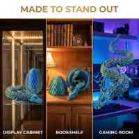 Modèle de dragon chinois articulé flexible haute précision imprimé en 3D FDM, modèle de dragon en cristal pour décoration de bureau OEM/ODM