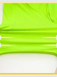 Men's Eco-Friendly Solid Black Running Shorts With Neon Green Inner <b>Layer</b> Quick Dry Elastic Waist Sporty Style Short Length - Product Image 5