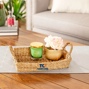 ถาดเสิร์ฟหวายทำด้วยมือเป็นมิตรกับสิ่งแวดล้อมพร้อมที่จับตะกร้าสานน่ารักสำหรับรับประทานอาหารห้องครัวและของตกแต่งบ้านจากเวียดนาม - Product Image 3