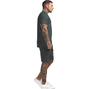 2023 verano moda logotipo personalizado 100% algodón hombres conjuntos cortos camisa bordada de secado rápido pantalones cortos trajes de 2 piezas - Product Image 5