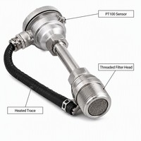 Sonde d'échantillonnage CEMS PT100 3m en acier inoxydable, tube chauffant/réchauffeur, convertisseur NOx |   Système d'échantillonnage des gaz de combustion Garantie de 12 mois