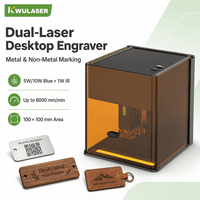 Mini Máquinas de Grabado Láser Encapsuladas, 455nm Azul, 1064nm Infrarrojo, Grabador Láser de Escritorio para Metal, Madera, Cuero y Plástico