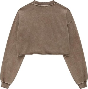 เสื้อสเวตเตอร์ผ้าฝ้ายแขนยาวสองชั้นพิมพ์ลายม้าสีดำไล่ระดับสี100% สตรีทมีซิปจากเฮฟวี่เวท360กรัม - Product Image 4