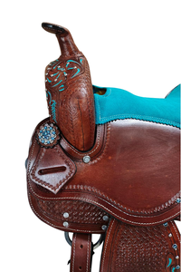 Selles de course occidentales et anglaises en cuir véritable de qualité supérieure pour l'équitation - Product Image 3