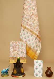 Maheswari วัสดุชุดผ้าไหมเหมาะสำหรับนักออกแบบเครื่องแต่งกายและผู้ผลิตเครื่องแต่งกายสตรีสำหรับขายในใบสีเขียวพิมพ์ - Product Image 4