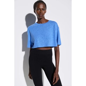 T-shirt décontracté pour femme 100 % coton à col rond et coupe classique - Product Image 1