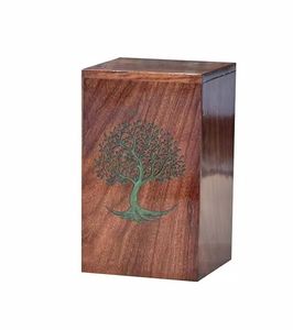 Handcrafted Wooden Cremation Urn Tree of Life Design <b>Memorial</b> Urn for Ashes Decorative Funeral Keepsake Box - Product Image 5