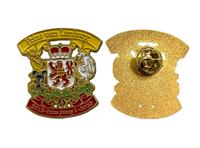 Badge en métal émaillé 3D personnalisé pour carnaval avec pierres précieuses, découpe et impression