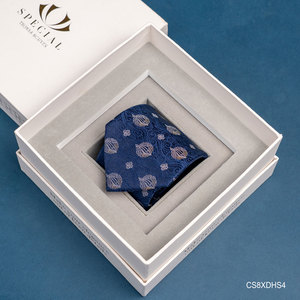 Corbata de seda morada azul CS8XDHS4 - Seda pura tejida de alta calidad |   Colección Am Huong Dai Duong - Product Image 3