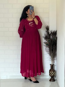 Georgette บานด้วยมือทำงาน kurti ผู้ผลิตและผู้จัดจำหน่ายจากอินเดียในอัตราที่ต่ำที่สุด - Product Image 5