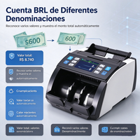 Compteur de billets haute vitesse à détection de valeur mixte pour plusieurs devises (BRL, USD, EUR, ARS)