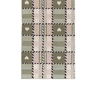 Tapis en laine tissée plate Alhambra vert pour la décoration de la maison, salon, couloir, tapis rectangulaire en jute pour chambre à coucher/tapis de chevet - Product Image 4