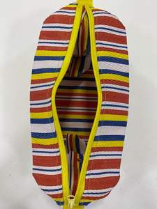 Handmade Eco-Friendly Women's Zipper Case Design Multicolor Striped Pouches Geometric Made Recycled Nylon Woven Material - Product Image 4