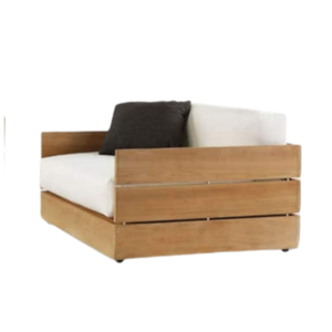 Sofá de madera de teca en oferta, estilo moderno, ideal para terraza o patio cerca de la piscina, equipado con espuma suave. - Product Image 5