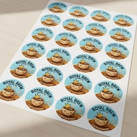 Étiquette autocollante rectangulaire en papier recyclé biodégradable, finition brillante ou mate, impression personnalisée pour boulangerie, café, produits artisanaux, promotion