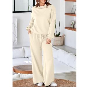 New Fashion Sweat <b>Suit</b> Custom Made Sweat <b>Suit</b> Factory Style <b>Ladies</b> Sweat <b>Suit</b> Casual Loose Stacked Fleece Sports Sweatsuits - Product Image 3