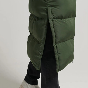 Manteau long matelassé personnalisé avec logo, doudoune d'hiver chaude, parka pleine longueur, col montant, logo frontal, prix d'usine en gros - Product Image 4