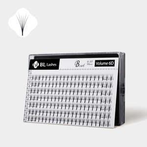 Pestañas Premade en Abanico 6D, Curva C, Fibra PBT Coreana de Alta Calidad, 7mm de Longitud, Fácil de Aplicar, Opciones de Mezcla Individual - Product Image 1