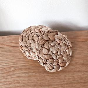 <b>Woven</b> drink cup <b>coaster</b> for tabletop decoration water hyacinth <b>coasters</b> low price tea saucer - Product Image 2