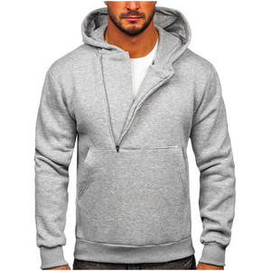 Sweat-shirt épais d'automne à capuche blanc pour hommes-100% polyester - Product Image 6
