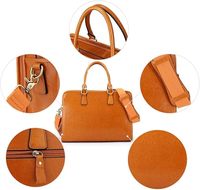 Sacoche en cuir véritable portable, imperméable et légère pour femme, marron, grande capacité, robuste, pour ordinateur portable, avec étiquette de bagage