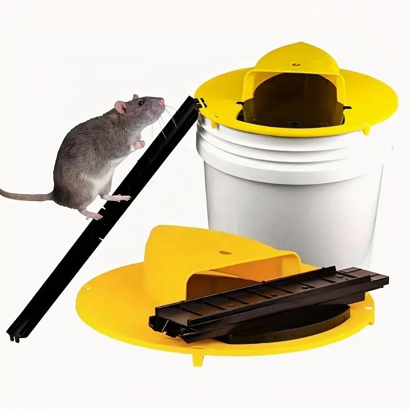 Réinitialisation automatique Flip and Slide Bucket Cover Piège à souris en plastique Rodent Catcher Indoor Outdoor Pest Control Aucune électricité requise
