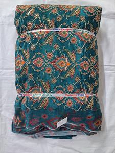 Top Rated Pure Crepe Leaf and flower Embroidered Breathable Eco-Friendly Fabric Position Print Natural Textile Designer - Product Image 5