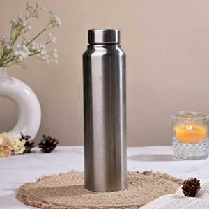 Bouteille isotherme ronde en acier inoxydable gris au design classique, 350 ml et 750 ml, bouteilles d'eau de voyage, option cadeau - Product Image 3