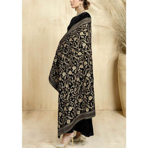 Best Sale Women's High Quality Luxury Winter Collection Lightweight <b>Ladies</b> Velvet <b>Wrap</b> Classic Style Pure Velvet <b>Shawl</b> for - Product Image 4