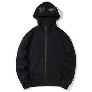 Otoño Invierno nueva moda Sudadera con capucha hombres Color sólido pulóver suelta Casual sudadera High Street cremallera hasta abrigos Vintage - Product Image 6