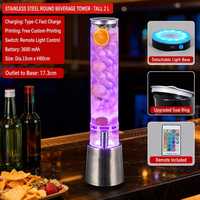 Colonne à bière en acier inoxydable avec logo personnalisé, distributeur de boissons lumineux pour bar commercial