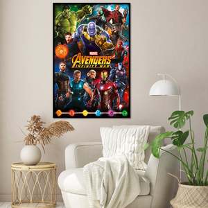 Póster en lienzo de Avengers Infinity War con diseño moderno que muestra a los héroes - Product Image 1