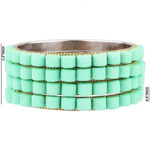 Ensemble de bracelets de mariée en cristal plaqué argent de style indien Bollywood pour femmes - Product Image 4