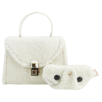 Sac à main pour femme en fausse fourrure avec poignée en PU, petit sac à main structuré avec poignée supérieure et bracelet détachable, directement de l'usine