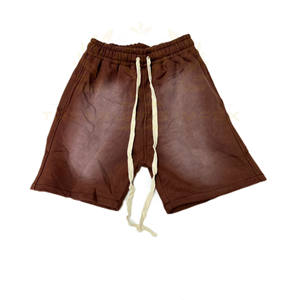 Custom Vintage Acid Washed 100% Cotton Drawstring <b>Shorts</b> for <b>Men</b> Casual Style with Pattern Embroidery and Pockets Decoration - Product Image 3