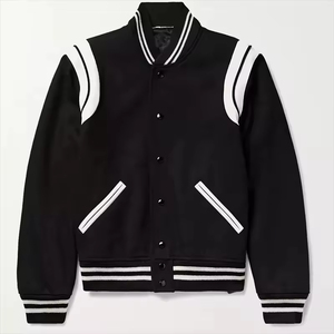 Custom Men's Letterman Varsity <b>Jacket</b> Top Quality Wool Body with Leather Sleeves Features 2 Pockets Front winter <b>Jacket</b> for men - Product Image 1