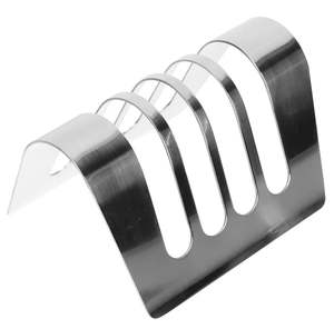 Support de pain en acier inoxydable argenté pour morceaux de pain Accessoires de cuisine Rangement et organisation pour la maison Porte-toasts - Product Image 1