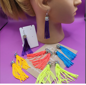 Boucles d'oreilles à franges magiques faites à la main - Or - Longues - Product Image 1