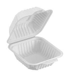 Disposable Plastic Clamshell Food <b>Container</b> With Lid Minimalist <b>Takeaway</b> Box 4.5x5 Inch - Product Image 4