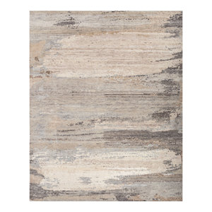 Alfombra Uvenuti de Lana Afgana Anudada a Mano, Color Marfil, Re-1346, Diseño Abstracto, Rectangular, para Sala de Estar, Adolescentes, Hogar y Pasillo - Product Image 1