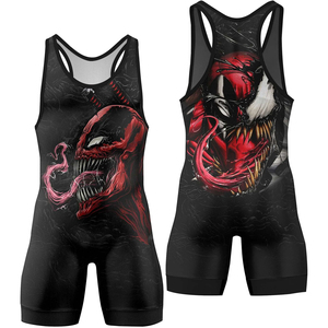Vente chaude Personnalisé Nouveau Style Animal Design Polyester Tous Les Singlets De Lutte Sublimés - Product Image 5