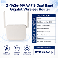 Routeur sans fil Gigabit double bande WiFi6 G-1426-MA, signal stable haute vitesse, appareil de mise en réseau sans fil pour la maison et le bureau