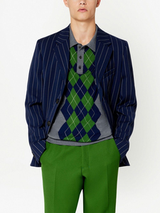Personnalisable Hommes Argyle Oem Odm Personnalisé Casual Hommes Argyle Pull Ajusté Sport Homme Brodé Rayé Top Tendance Argyle - Product Image 2