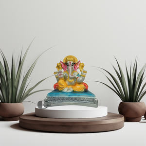Estatua de Ganesh Ji de Poliresina, Modelo Hecho a Mano, Pintado a Mano, Decoración Religiosa Tradicional, Pooja, Boda, Hogar, Estilo Indio - Product Image 2