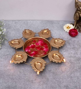 High Quality Metal Diya Urli Bowl <b>Tea</b> <b>Light</b> Holder Candle Holder for Home Decor Art Style Glass <b>Lanterns</b> Diwali Other Festivals - Product Image 1