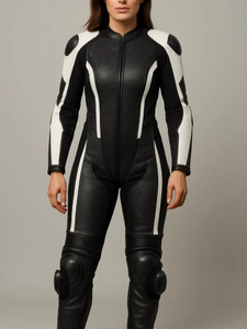 Combinaison de motard deux pièces en cuir véritable imperméable tout temps pour hommes Protection de l'armure de moto et de course automobile - Product Image 5