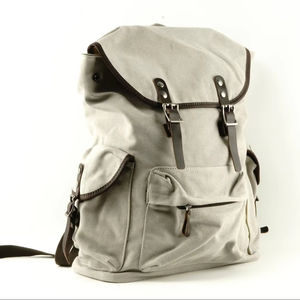 Mochila de Lona y Cuero, Elegante, para Viajes al Aire Libre, Escuela, Portátil, Transpirable, Ligera, Gran Capacidad, Unisex, LCBP-0098 - Product Image 1